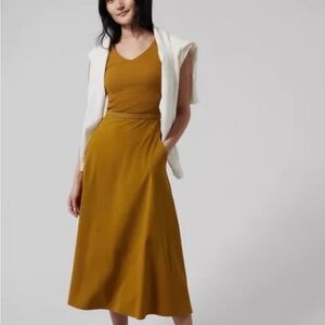 Athleta NWT Ryder Dress-mustard color